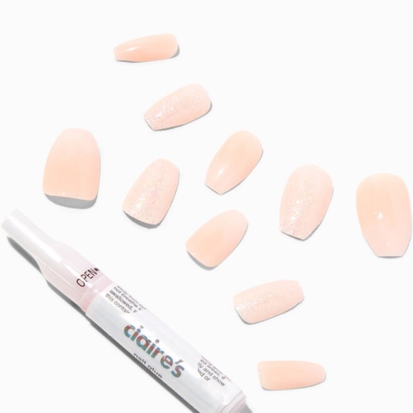 SALE 2 BOXES Matching Sets PRESS ON Nails Glossy Glitter Frosted Coffin Nails - Picture 10 of 13